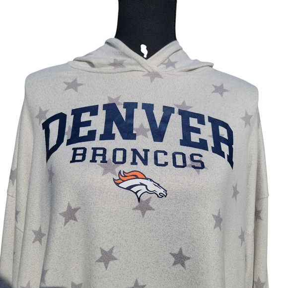 Denver Broncos Team Apparel Star Print Super Soft Pullover Shirt Women's Size L - Picture 3 of 8